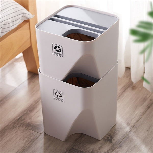 Kitchen Trash Can Recycle Bin Stacked Sorting Trash Bin Household Dry And Wet Separation Waste Bin Rubbish Bin for Bathroom