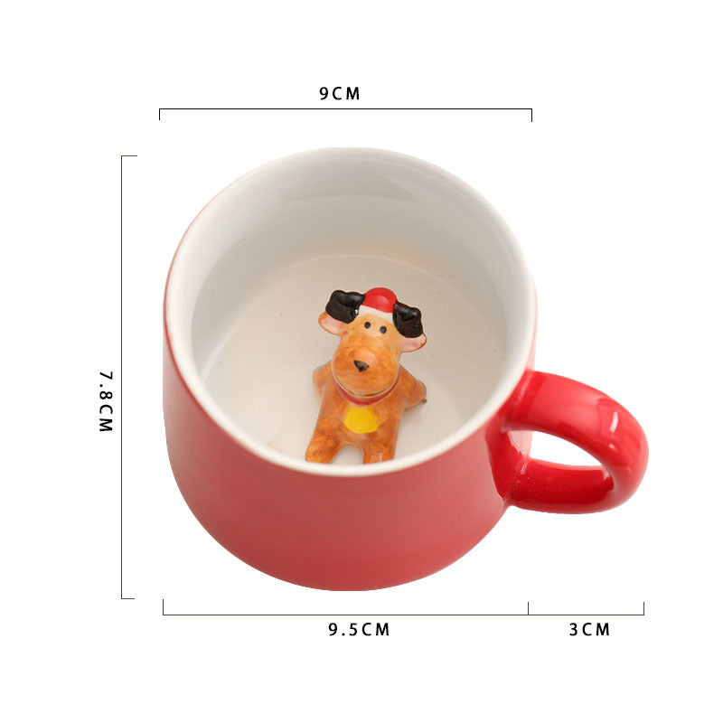 Cartoon three-dimensional mark ceramic cup