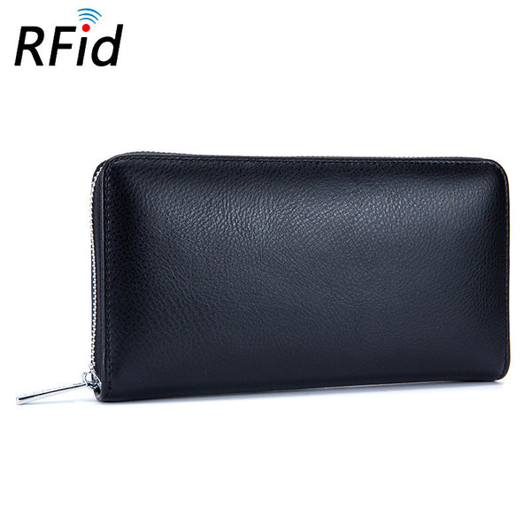 Rfid Many Departments Men Wallet Cow Genuine Leather 36 Slots Card Holder Cell Phone Pocket Male Wallets Clutch Man Long Purse