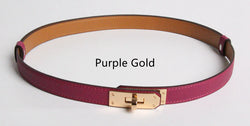 High Quality Women Real Leather 1.8cm Width Belts Golden