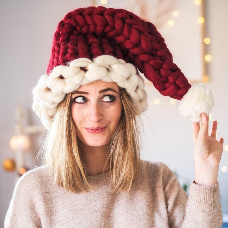 Christmas Plush Hat With Pompom Cute Winter Hat For Women Men Child